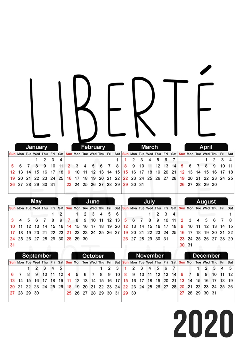 Liberte Egalite Personnalisable für A3 Fotokalender 30x43cm