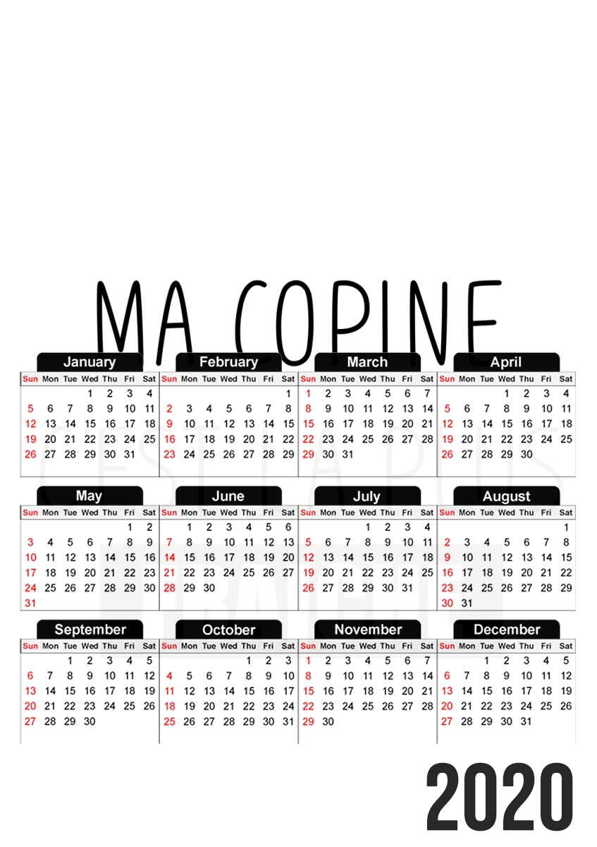 Ma copine cest la plus fraiche für A3 Fotokalender 30x43cm