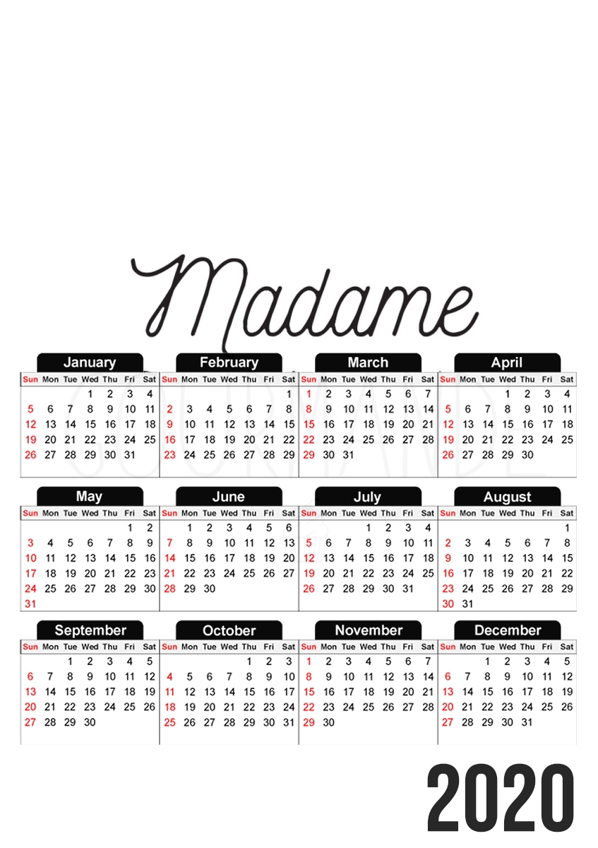 Madame Gourmande für A3 Fotokalender 30x43cm