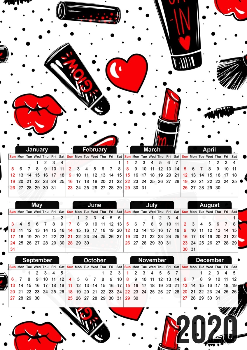 Makeup seamless pattern für A3 Fotokalender 30x43cm