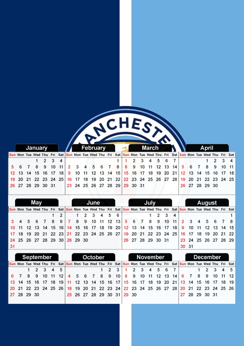 Manchester City für A3 Fotokalender 30x43cm