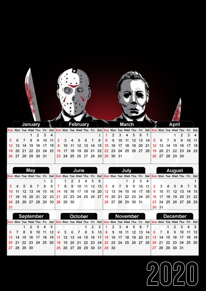 Maniac in black jason voorhees für A3 Fotokalender 30x43cm