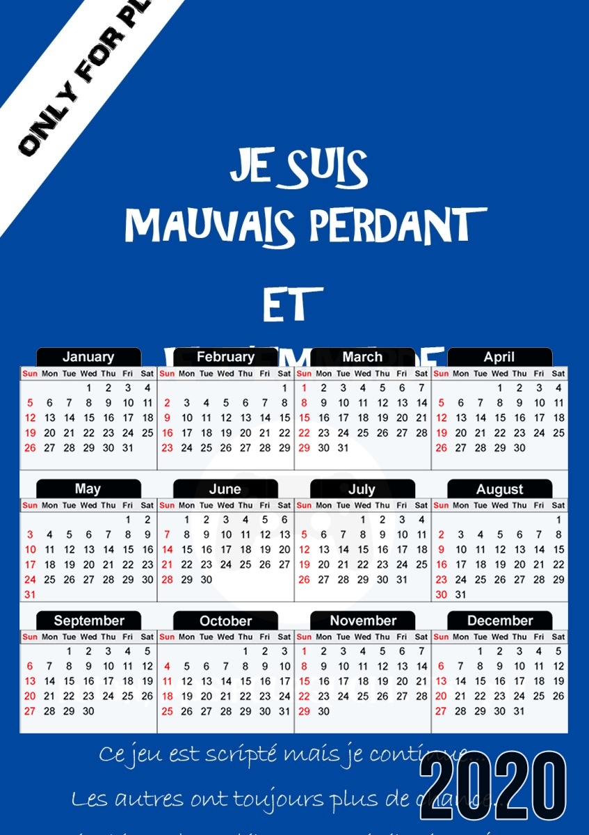 Mauvais perdant - Bleu Playstation für A3 Fotokalender 30x43cm