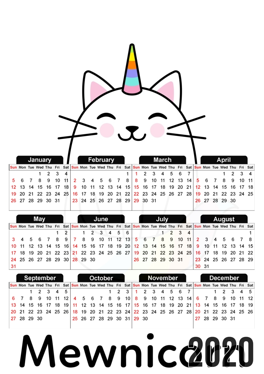 Mewnicorn Unicorn x Cat für A3 Fotokalender 30x43cm