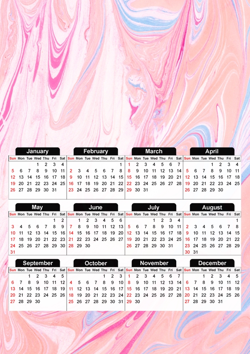 Minimal Marble Pink für A3 Fotokalender 30x43cm