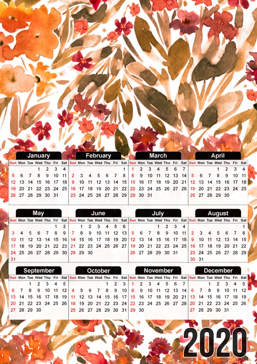 MODERN WATERCOLOR FLORALS für A3 Fotokalender 30x43cm