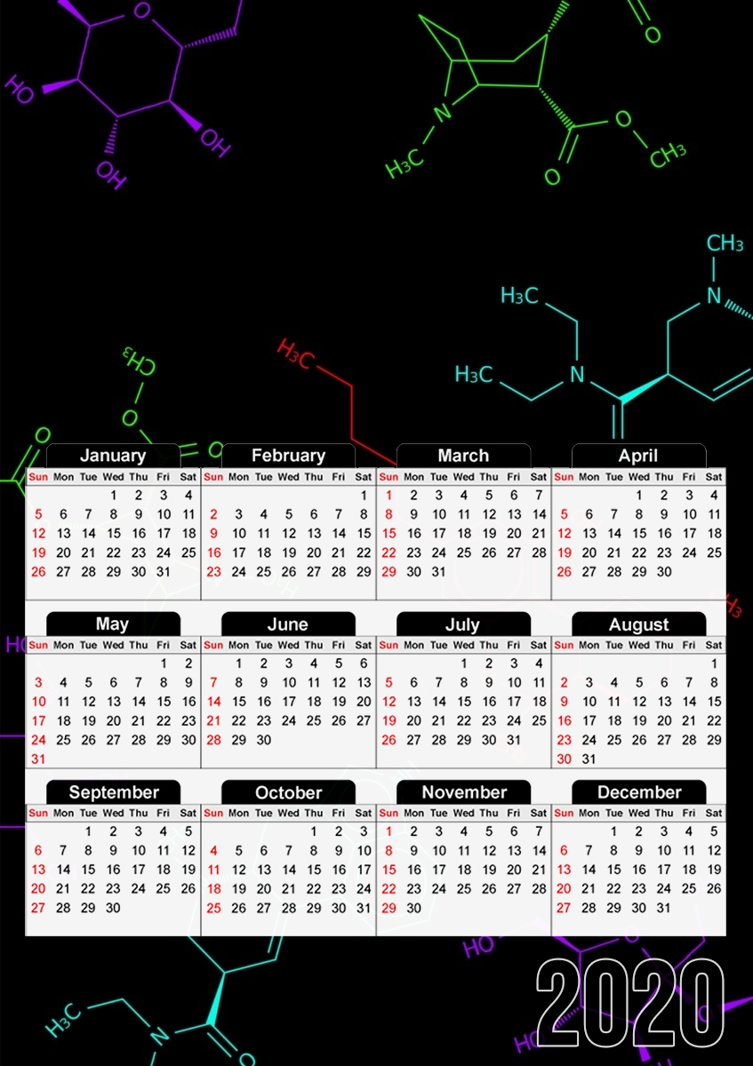 Molecule symbole für A3 Fotokalender 30x43cm