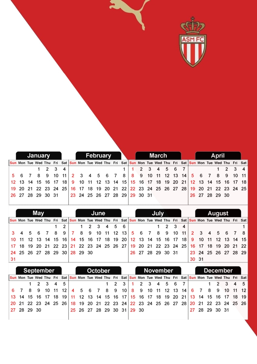 Monaco supporter für A3 Fotokalender 30x43cm