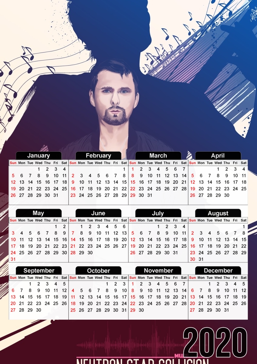 Muse Matt Bellamy für A3 Fotokalender 30x43cm