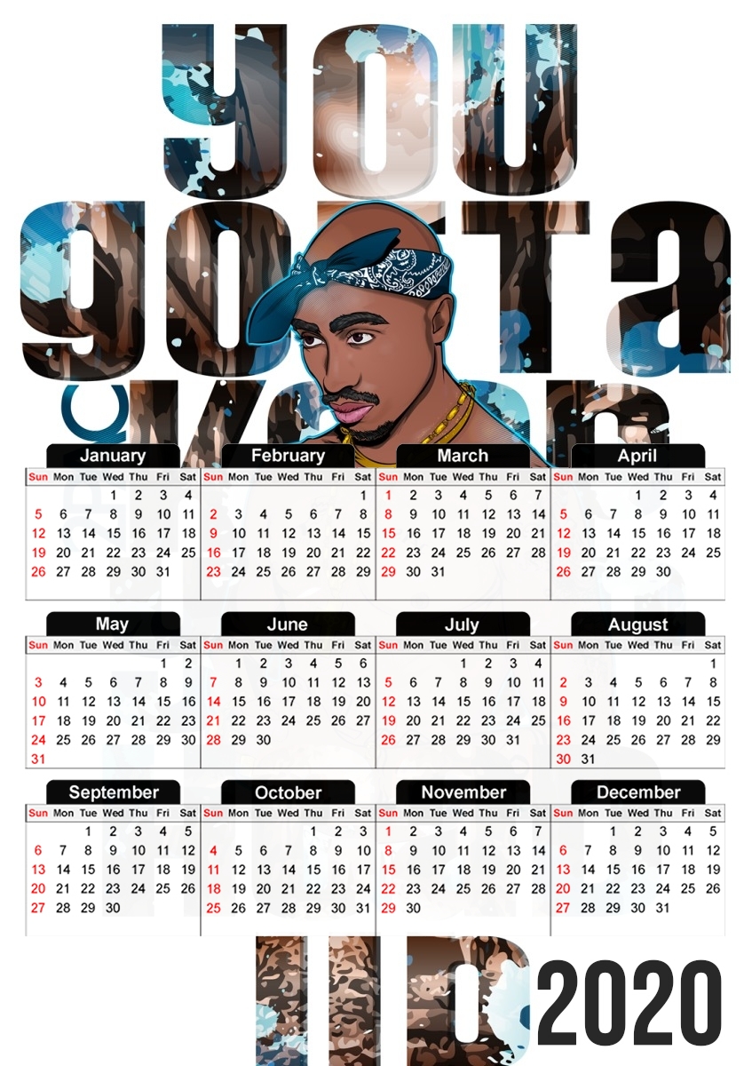 Music Legends: 2Pac Tupac Amaru Shakur für A3 Fotokalender 30x43cm