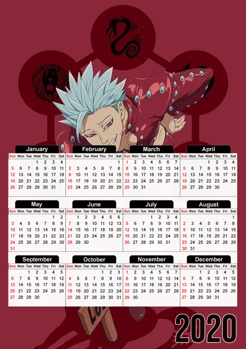 Nanatsu No Tazai Ban Loser für A3 Fotokalender 30x43cm