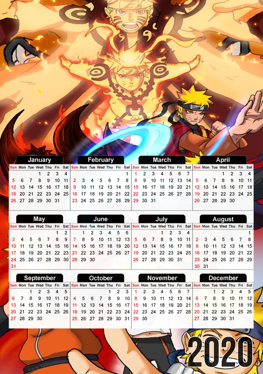 Naruto Evolution für A3 Fotokalender 30x43cm