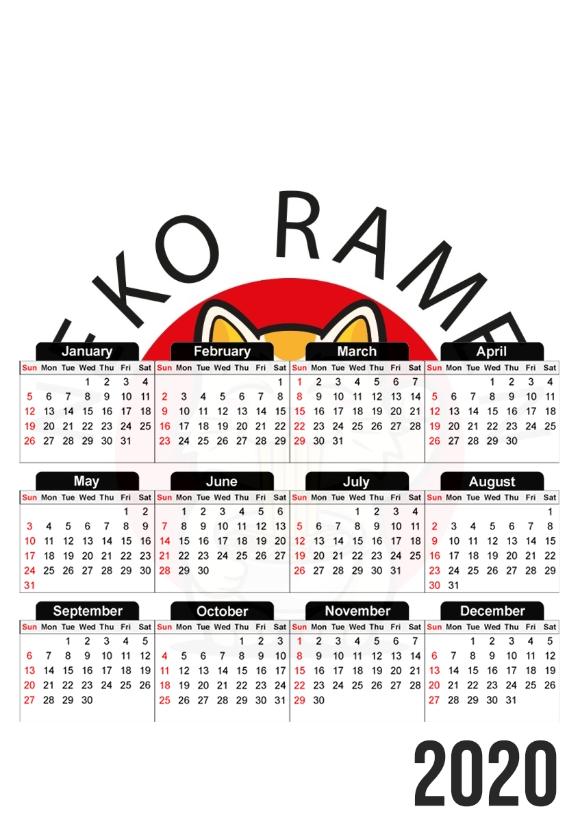 Neko Ramen Cat für A3 Fotokalender 30x43cm