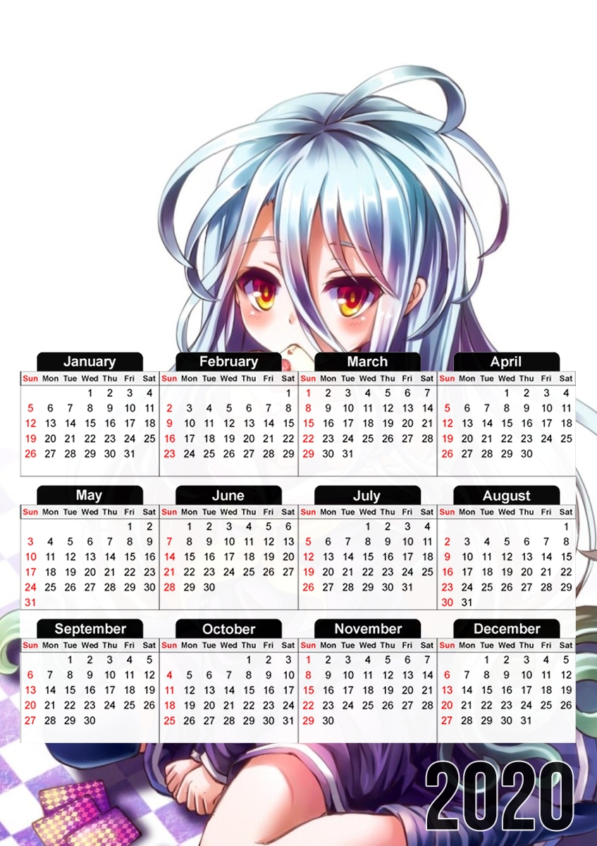 Nogame No life Shiro Card für A3 Fotokalender 30x43cm