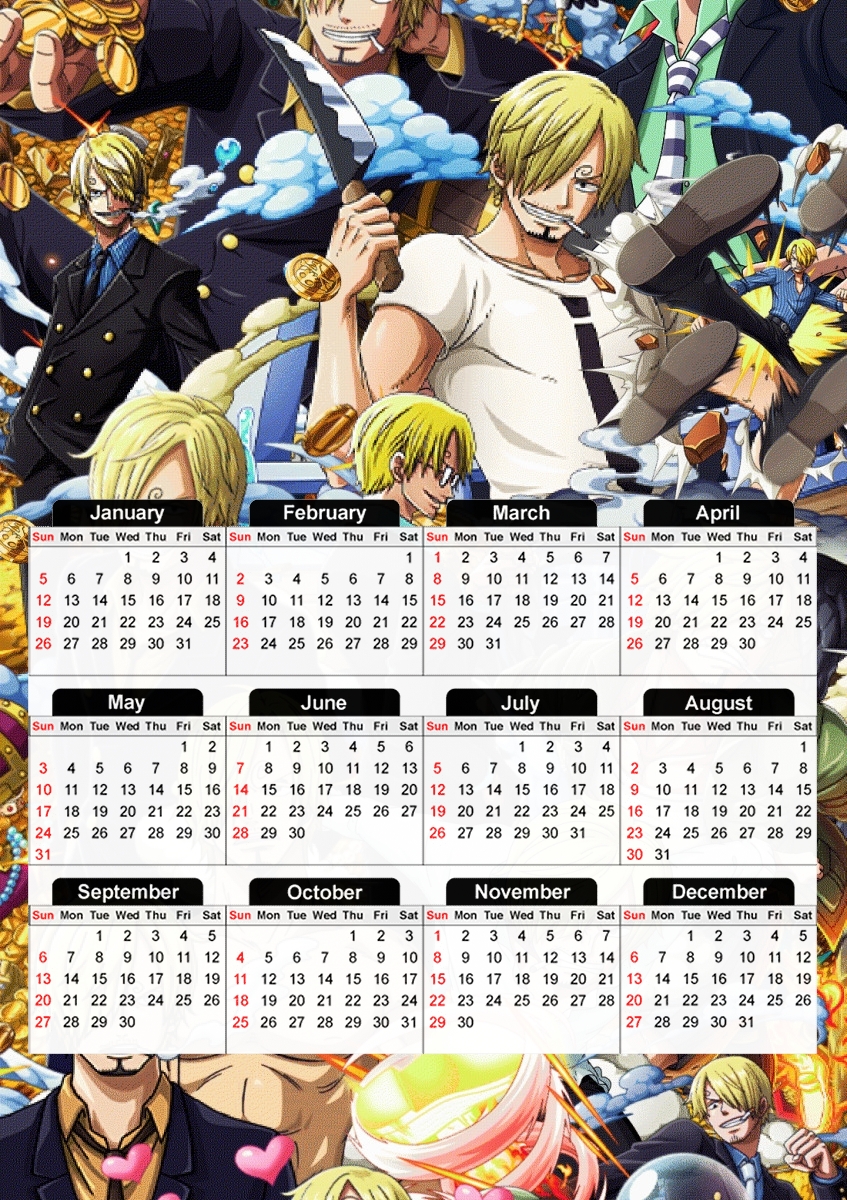 One Piece Sanji für A3 Fotokalender 30x43cm