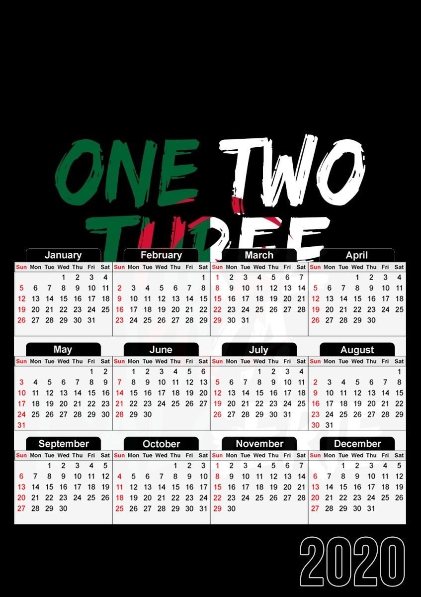 One Two Three Viva lalgerie Slogan Hooligans für A3 Fotokalender 30x43cm