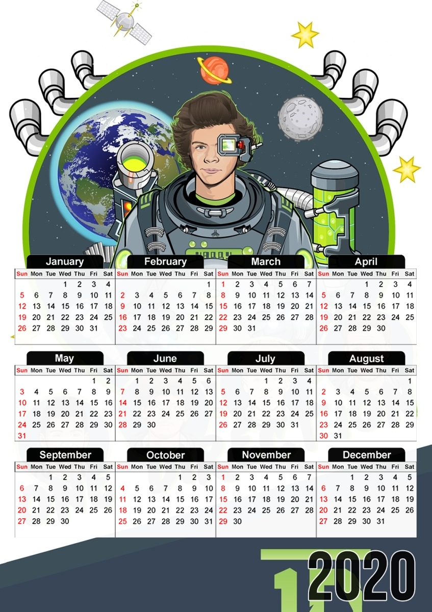 Outer Space Collection: One Direction 1D - Harry Styles für A3 Fotokalender 30x43cm