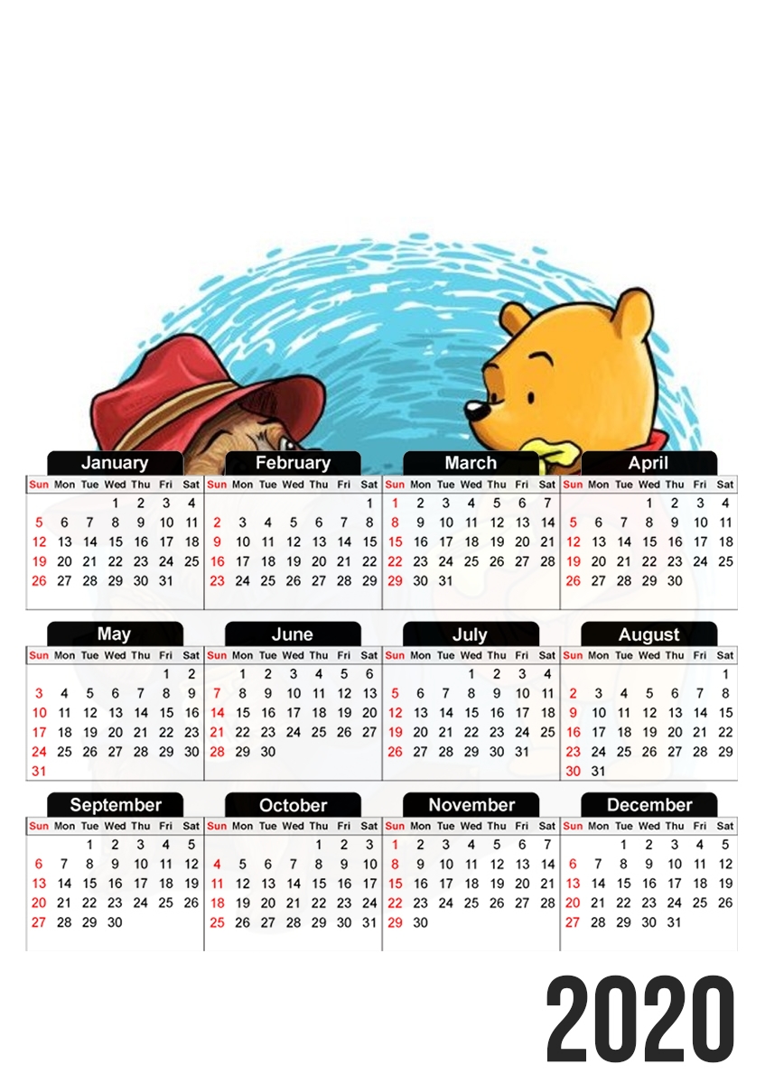 Paddington x Winnie the pooh für A3 Fotokalender 30x43cm