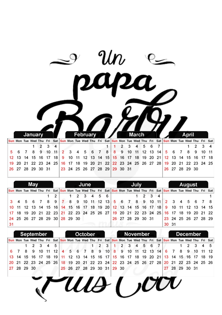 Papa Barbu comme un papa normal mais plus cool für A3 Fotokalender 30x43cm