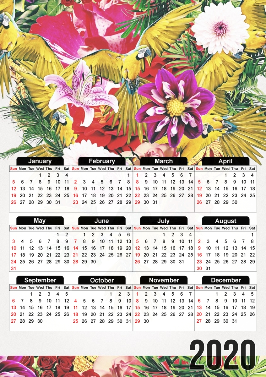 Parrot Floral für A3 Fotokalender 30x43cm