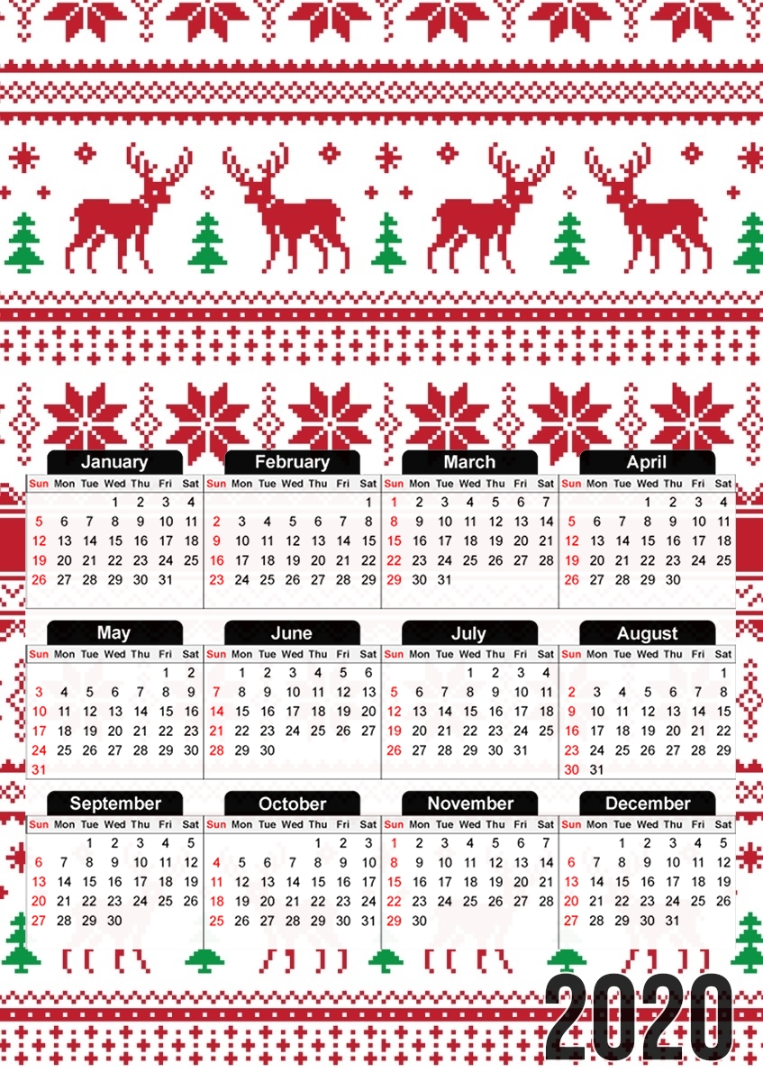 Pattern Christmas für A3 Fotokalender 30x43cm