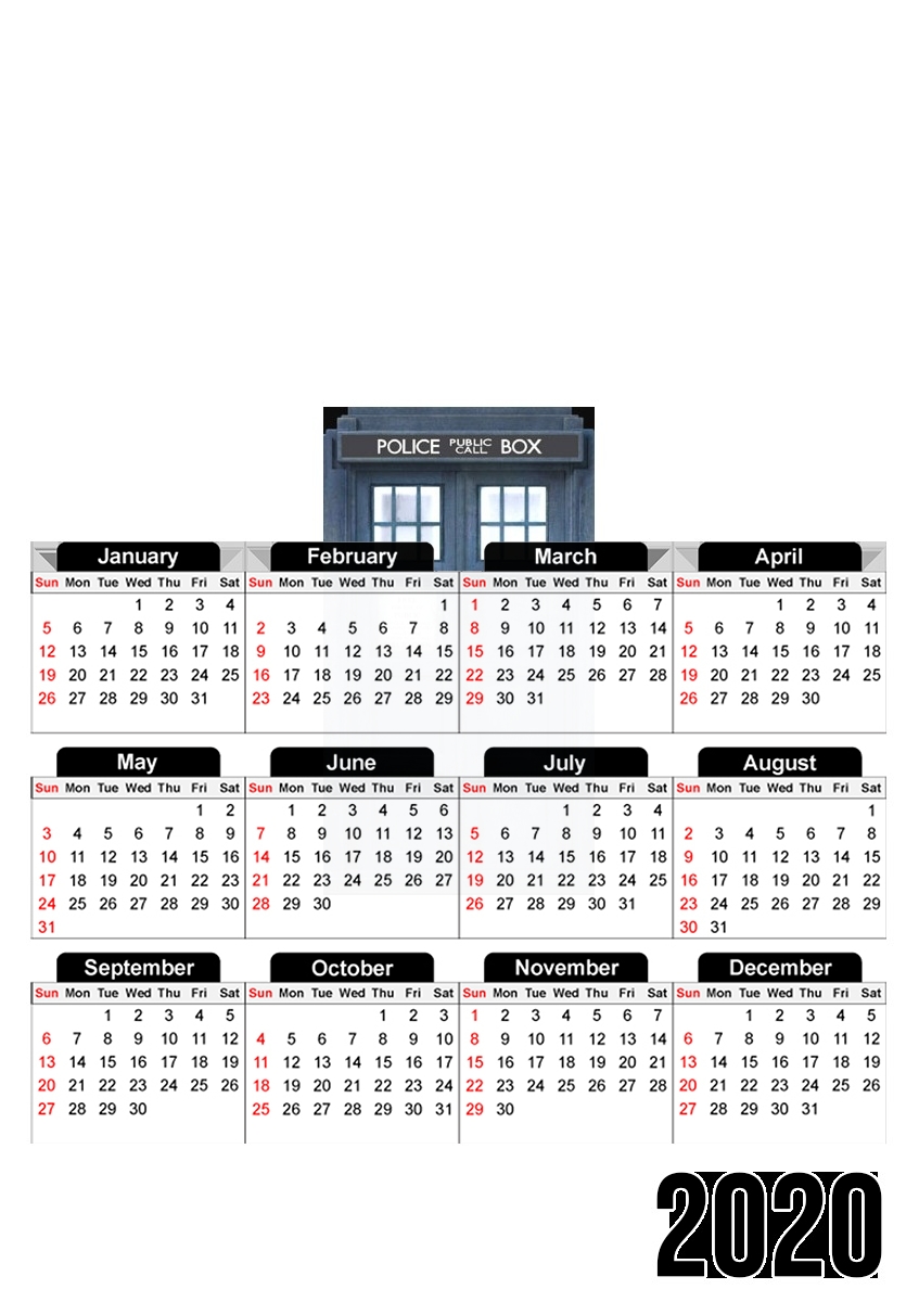 Police Box für A3 Fotokalender 30x43cm