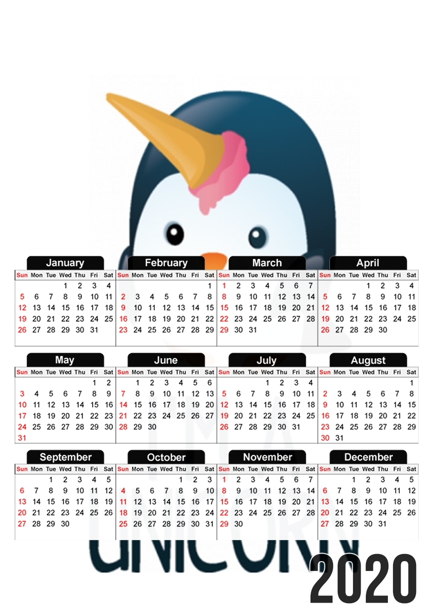 Pingouin wants to be unicorn für A3 Fotokalender 30x43cm