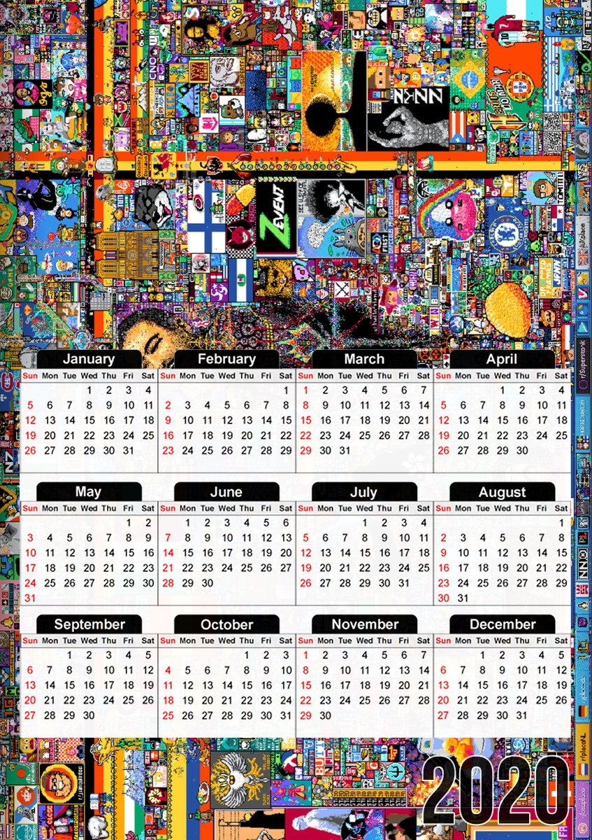 Pixel War Reddit für A3 Fotokalender 30x43cm