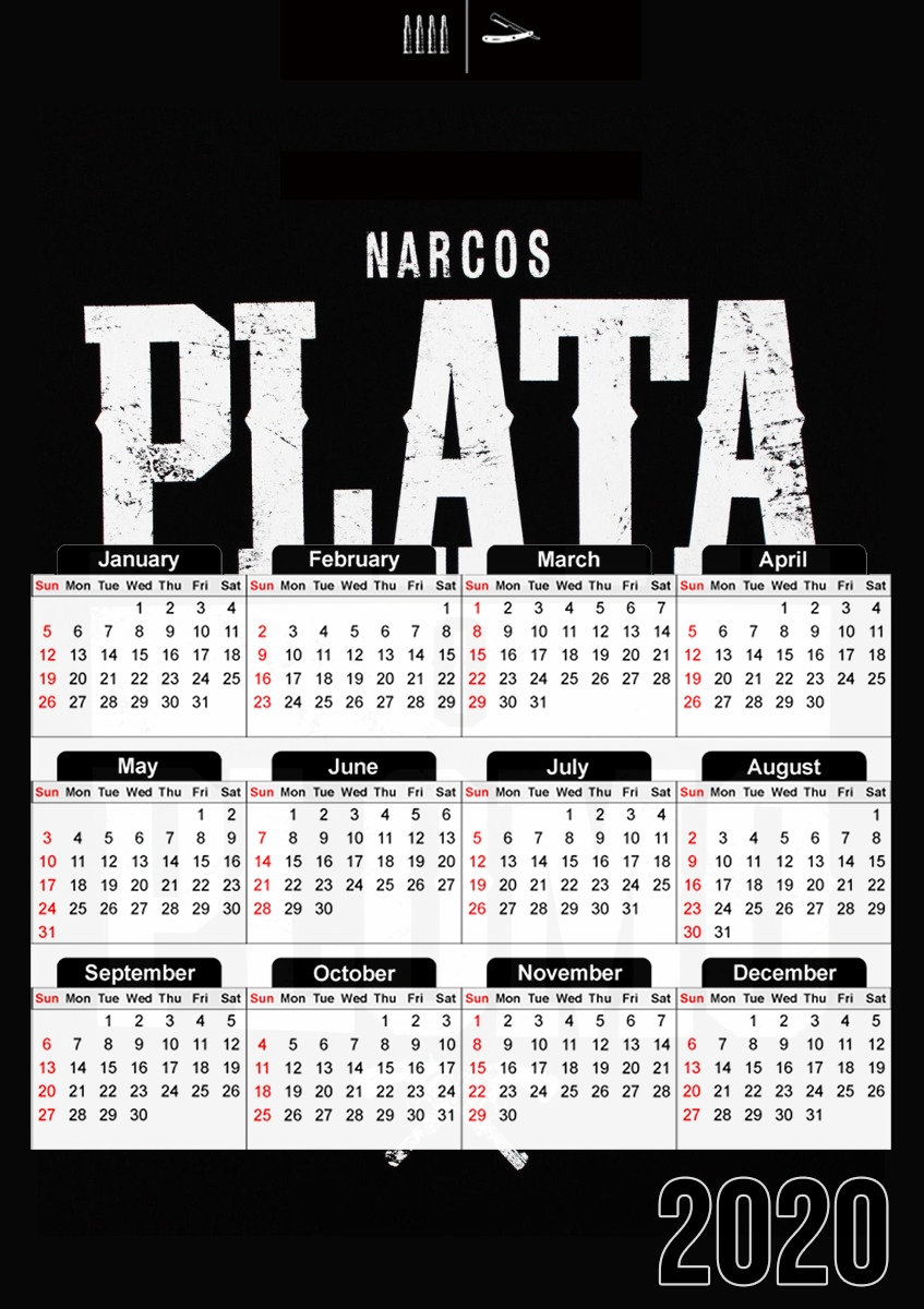 Plata O Plomo Narcos Pablo Escobar für A3 Fotokalender 30x43cm