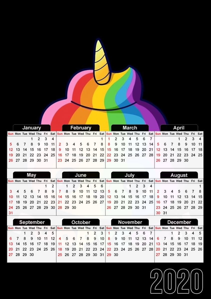 Poopycorn Caca Licorne für A3 Fotokalender 30x43cm