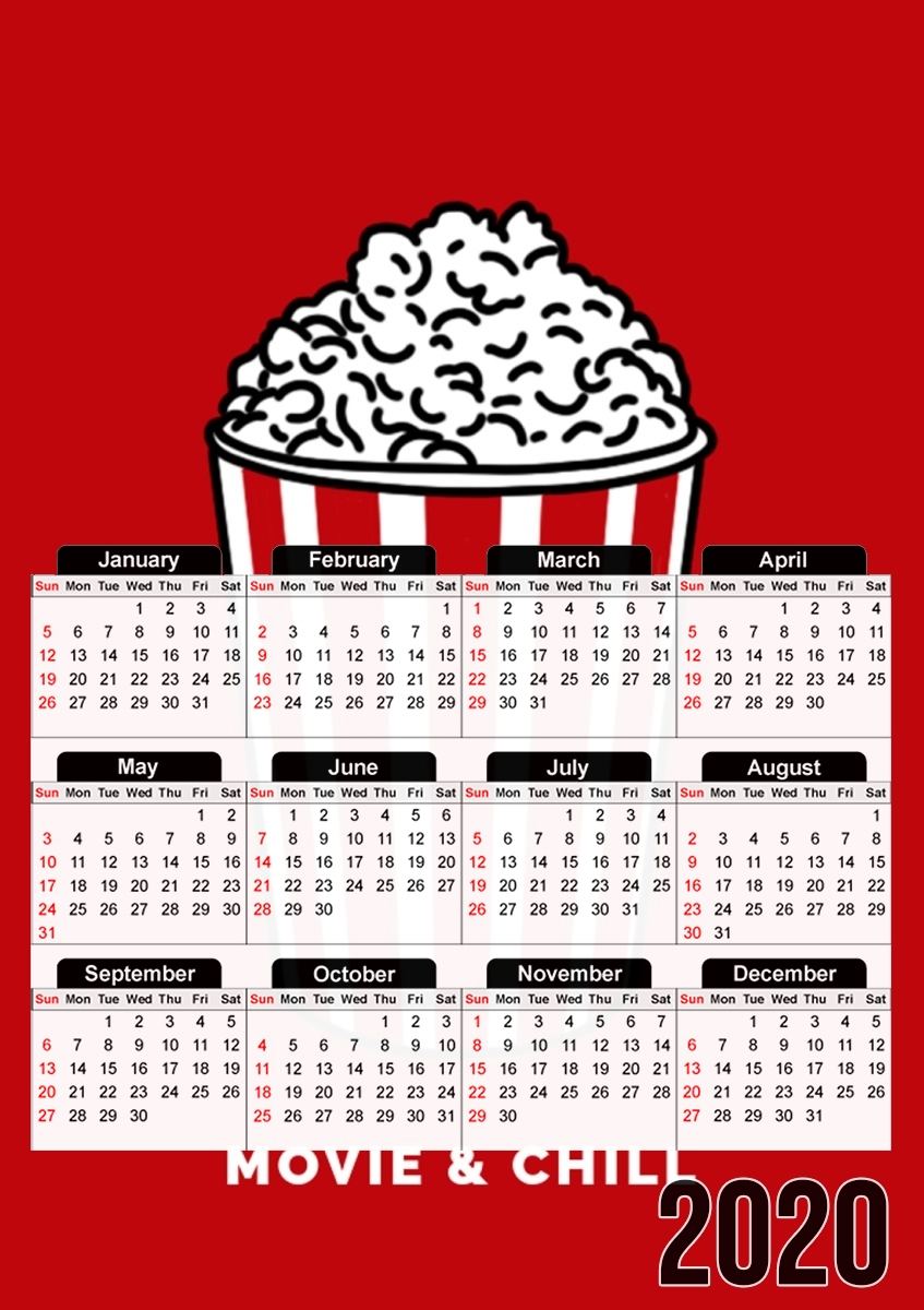 Popcorn movie and chill für A3 Fotokalender 30x43cm