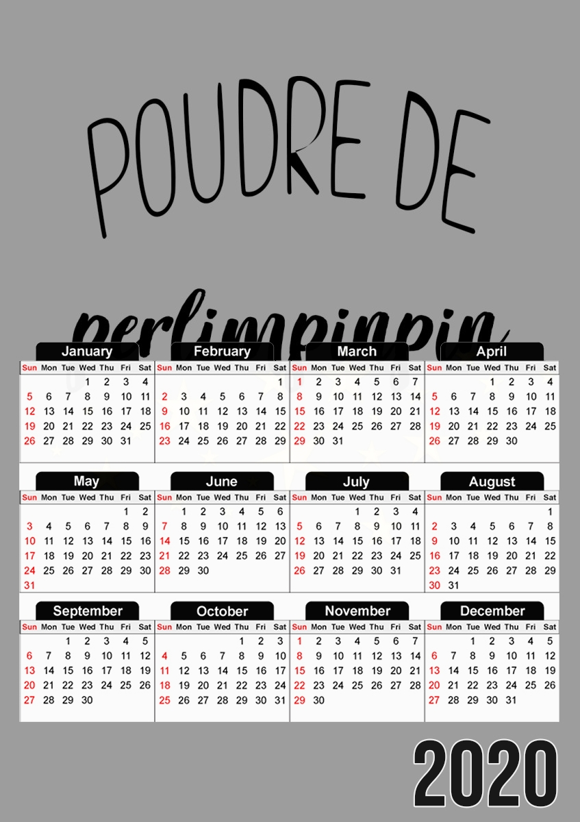 Poudre de perlimpinpin für A3 Fotokalender 30x43cm