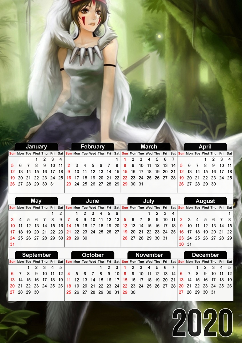 Princess Mononoke für A3 Fotokalender 30x43cm