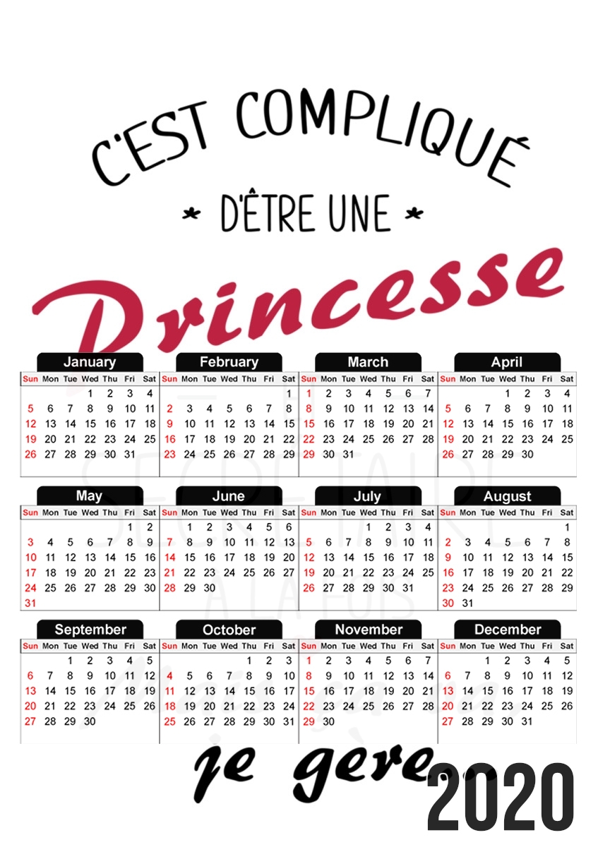 Princesse et secretaire für A3 Fotokalender 30x43cm