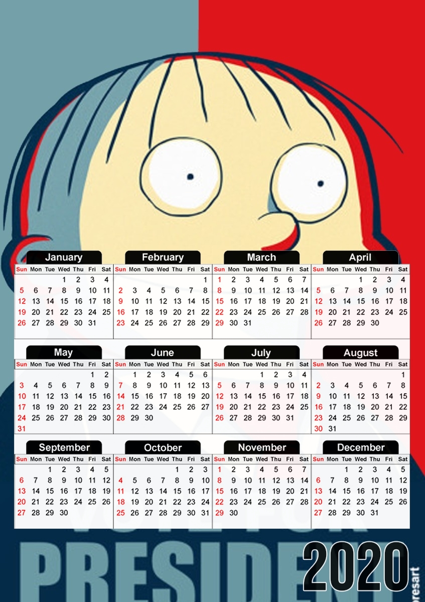 ralph wiggum vote for president für A3 Fotokalender 30x43cm