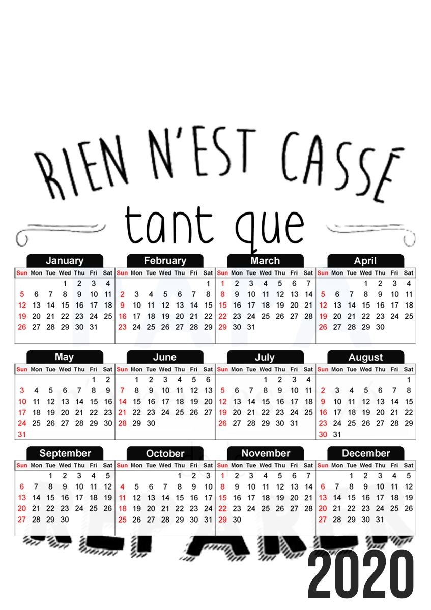 Rien n'est cassé tant que papa n'a pas essayé de réparer für A3 Fotokalender 30x43cm