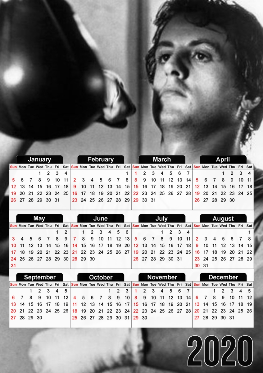 Rocky Balboa Schlagball-Training für A3 Fotokalender 30x43cm