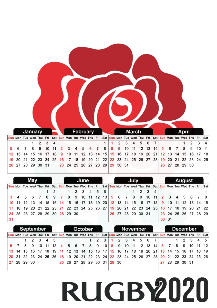 Rose Flower Rugby England für A3 Fotokalender 30x43cm