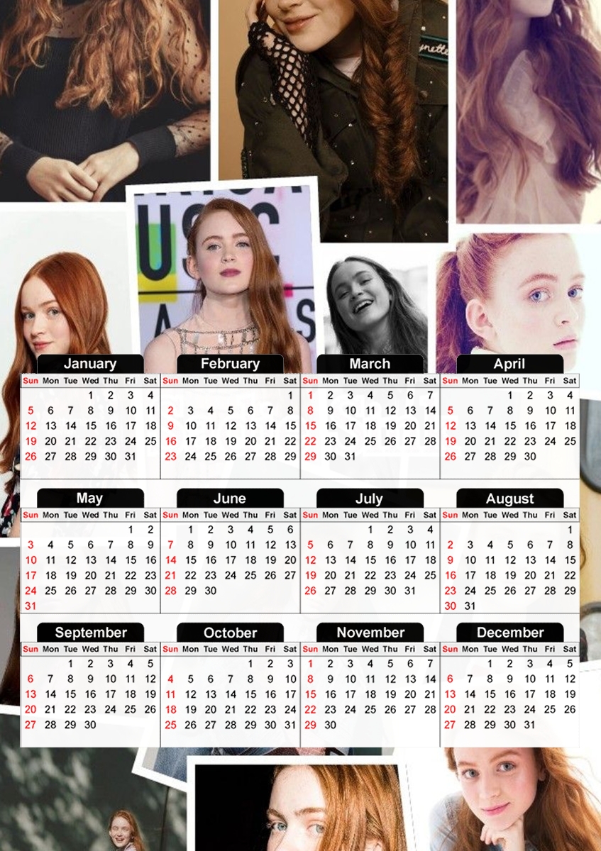 Sadie Sink collage für A3 Fotokalender 30x43cm