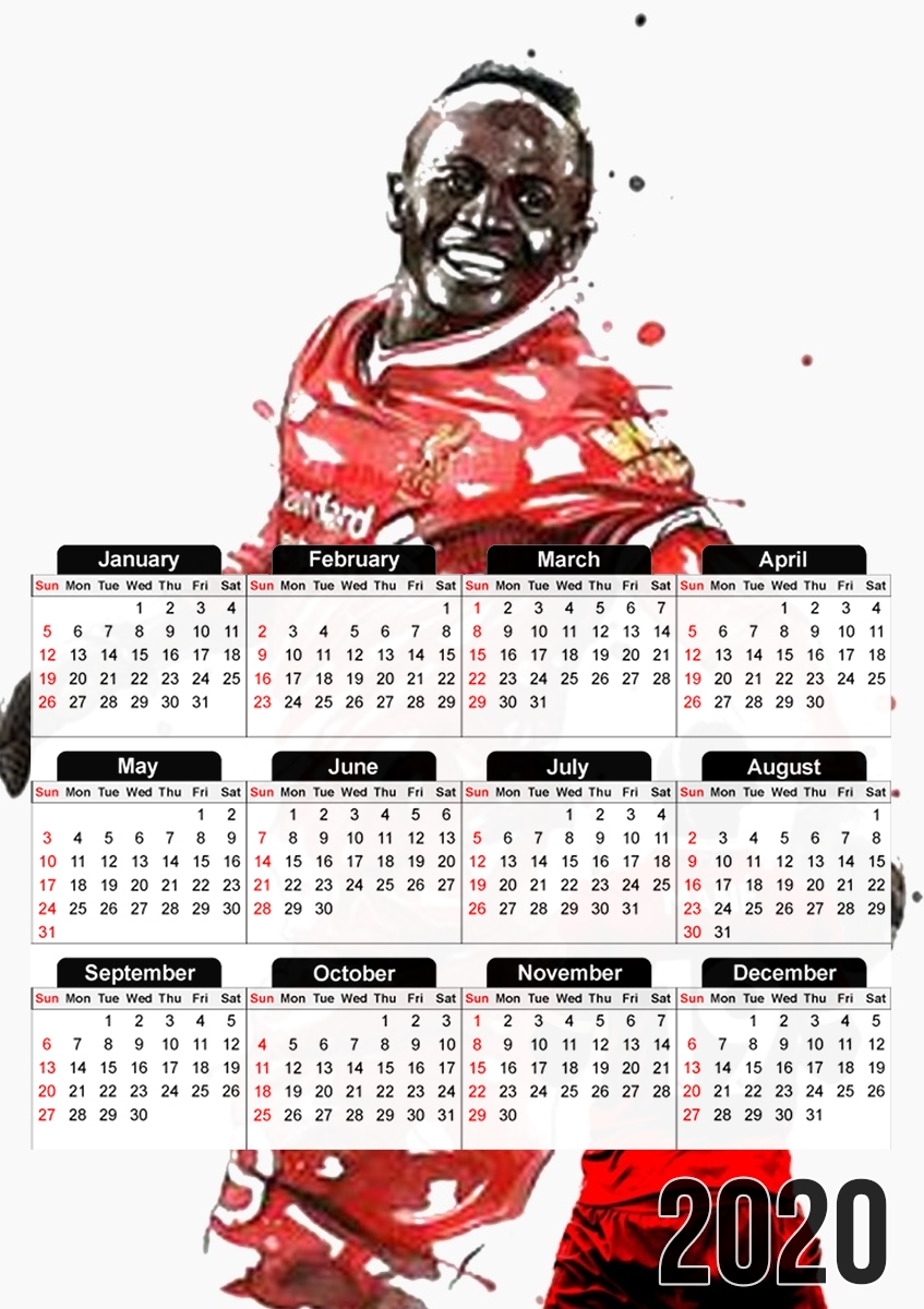 Sadio Mane Art Print für A3 Fotokalender 30x43cm