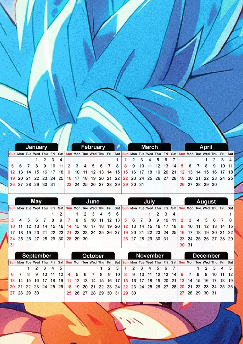 Saiyan God Blue  für A3 Fotokalender 30x43cm