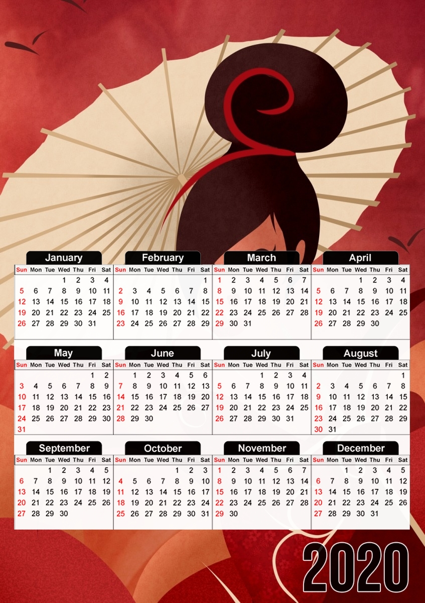 Sakura Asian Geisha für A3 Fotokalender 30x43cm