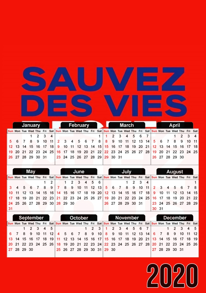 Sauvez des vies Restez chez vous für A3 Fotokalender 30x43cm