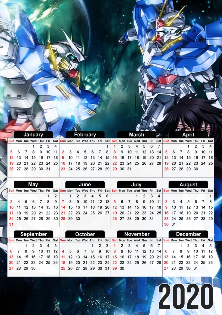 Setsuna Exia And Gundam für A3 Fotokalender 30x43cm