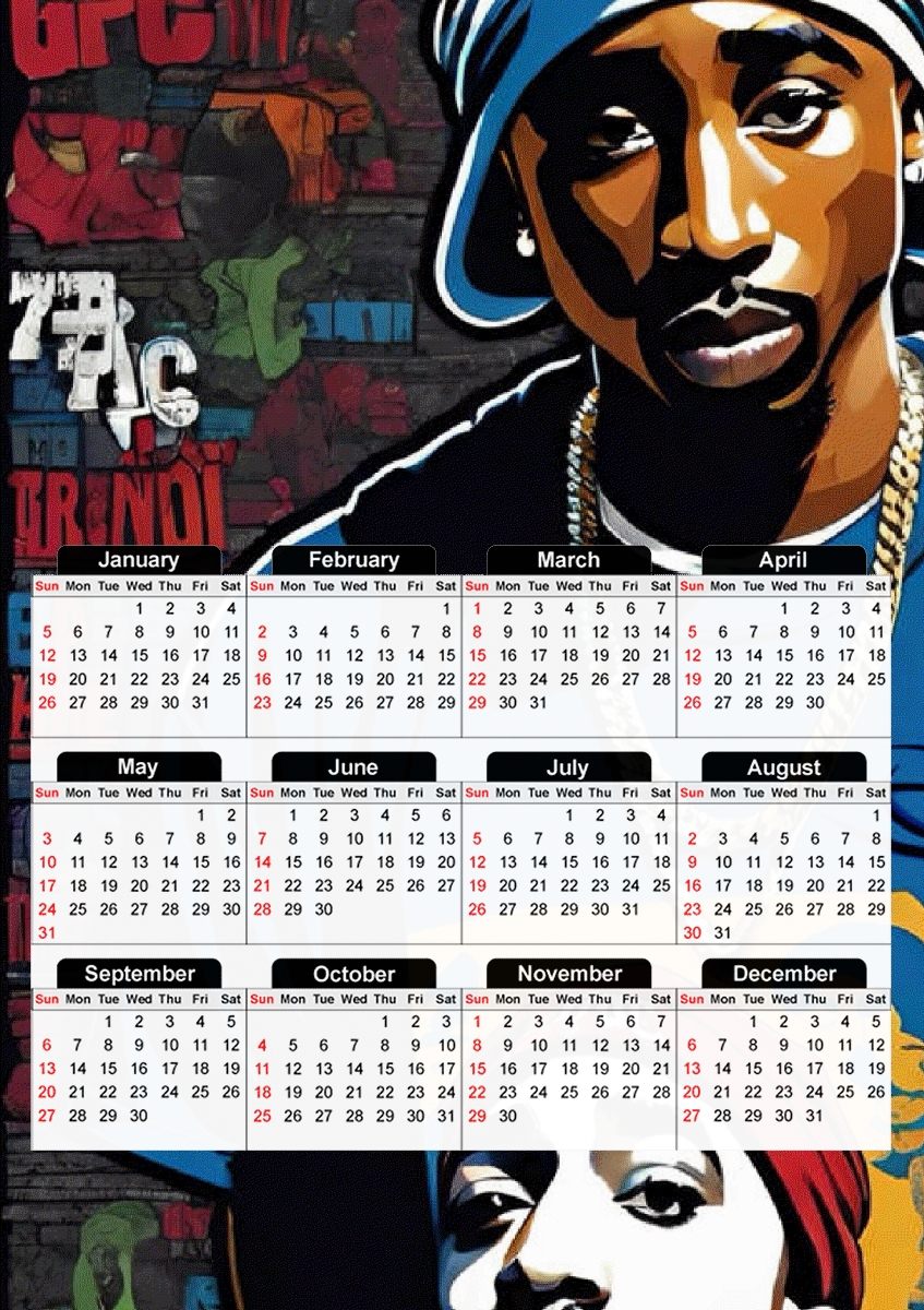 Shakur Gangsta V1 für A3 Fotokalender 30x43cm