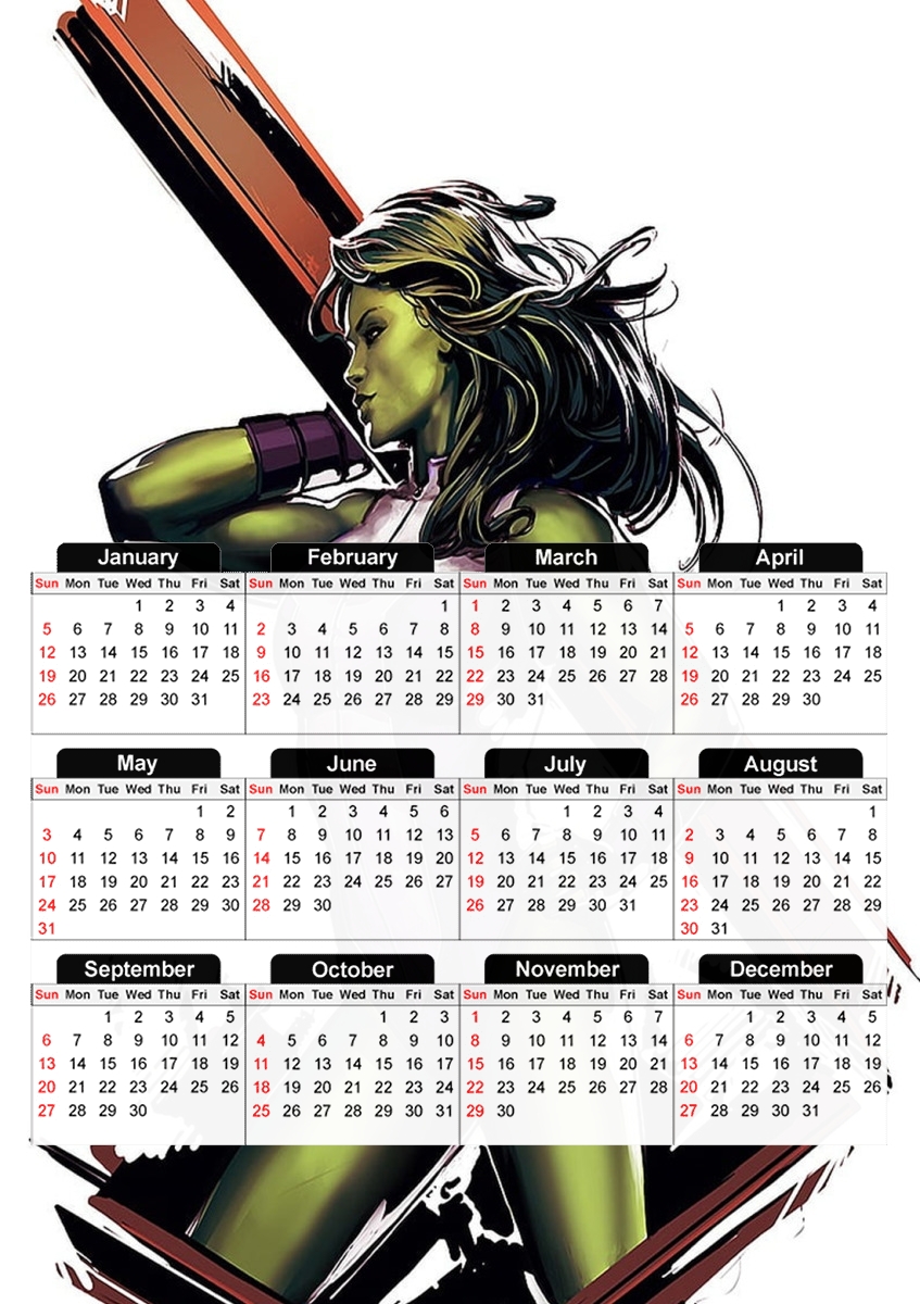 She HULK für A3 Fotokalender 30x43cm