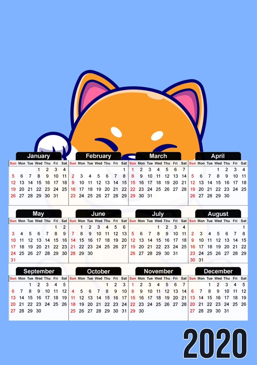 Shiba Inu Crypto für A3 Fotokalender 30x43cm