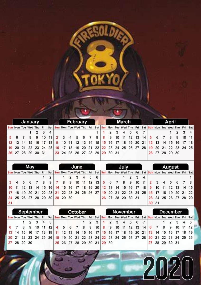 Shinra kusakabe fire force für A3 Fotokalender 30x43cm