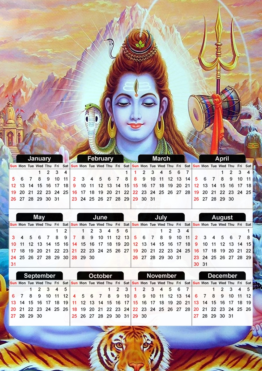 Shiva God für A3 Fotokalender 30x43cm