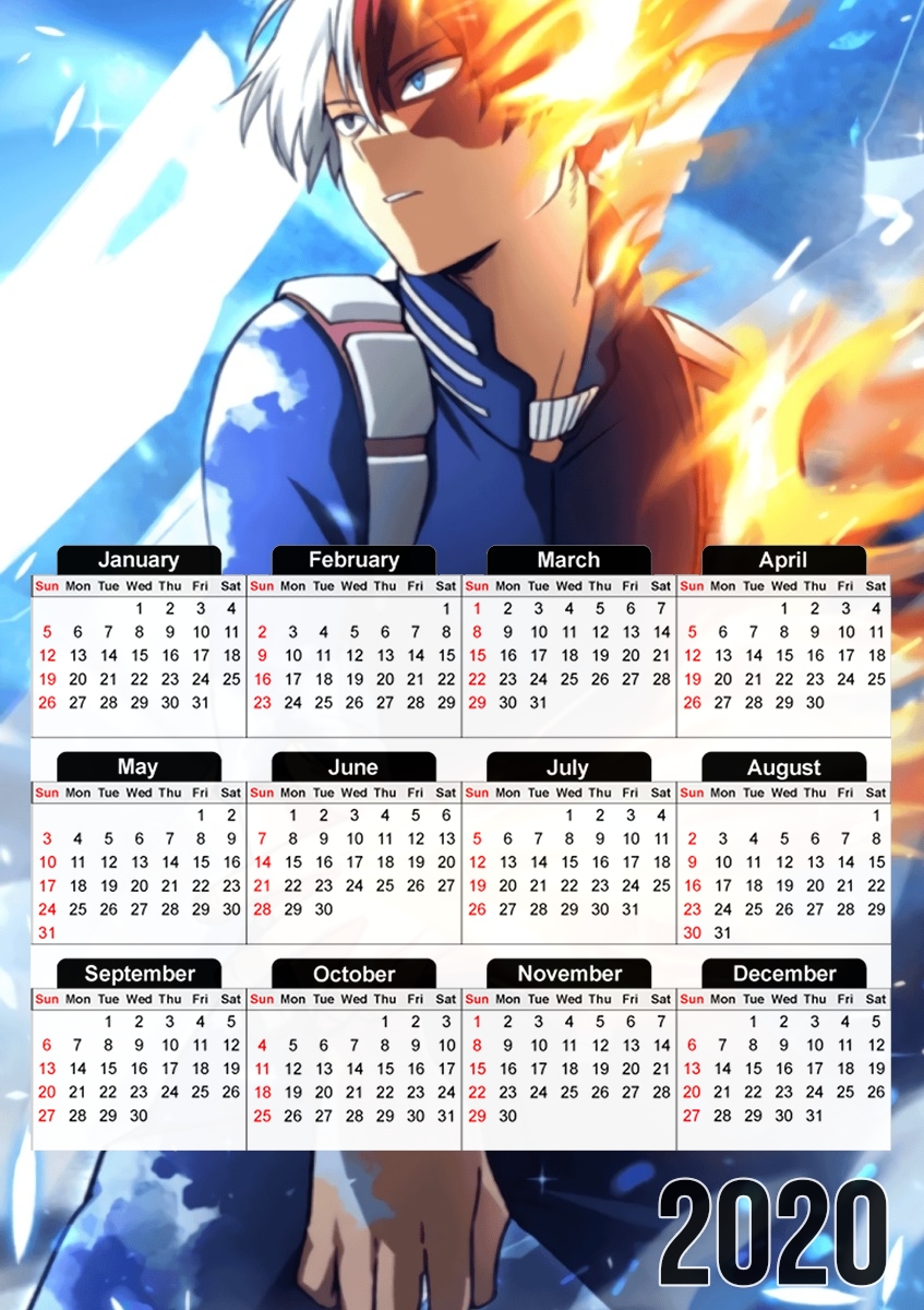 shoto todoroki ice and fire für A3 Fotokalender 30x43cm